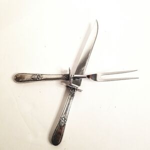 Vintage Roger Bros Silverplate Carving Set